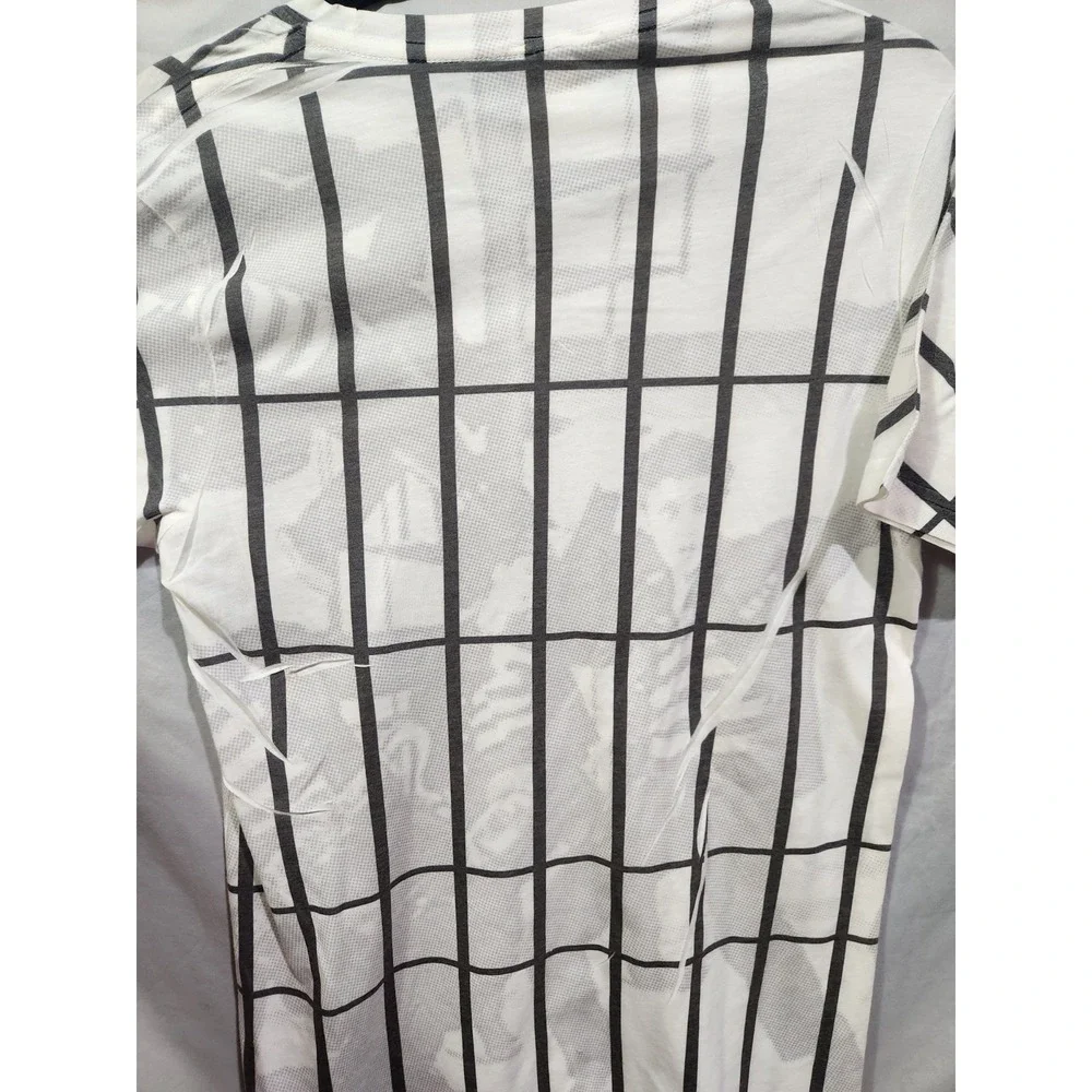 NWT Graceland Elvis Presley T-Shirt Small White AOP Jailhouse Rock Grid Tee